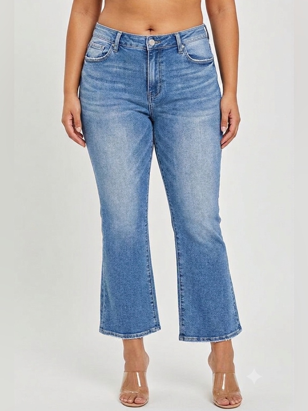 Risen Jeans Mid Rise Cropped Flare Jean Size 15/32
